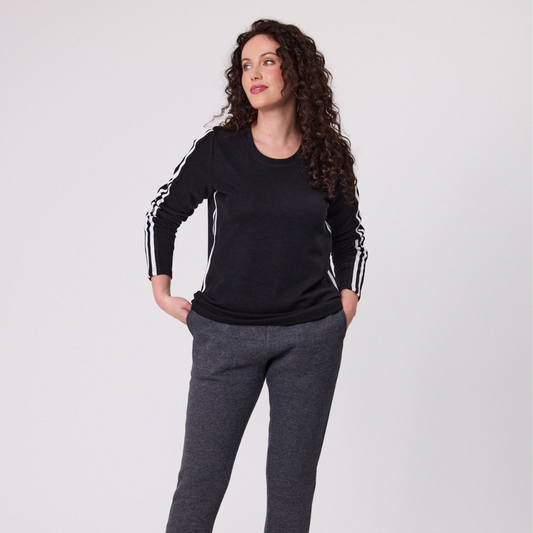 Scarlet Side Strip Top- Black