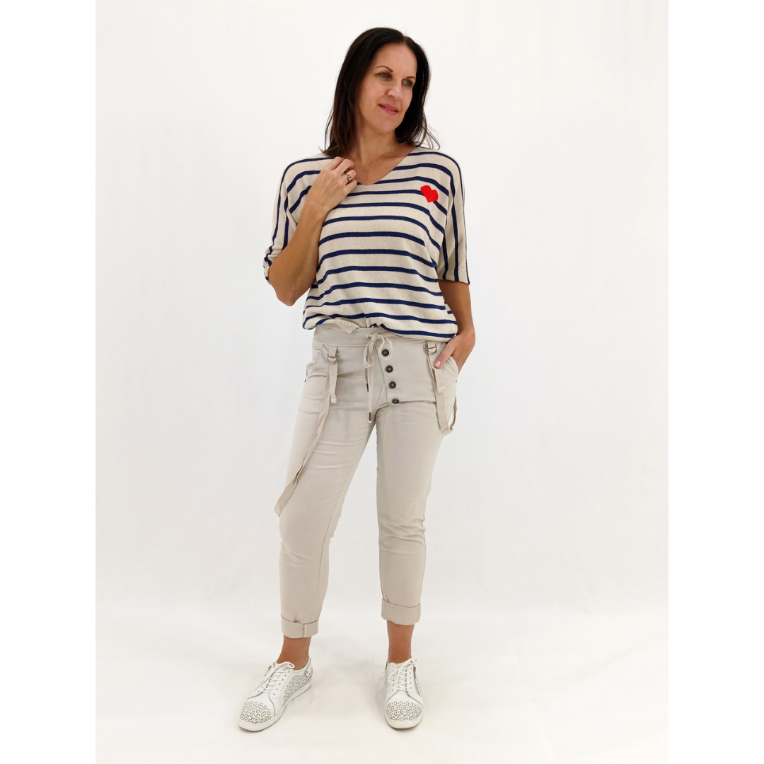 Giana Skinny Fit Cargo Cream