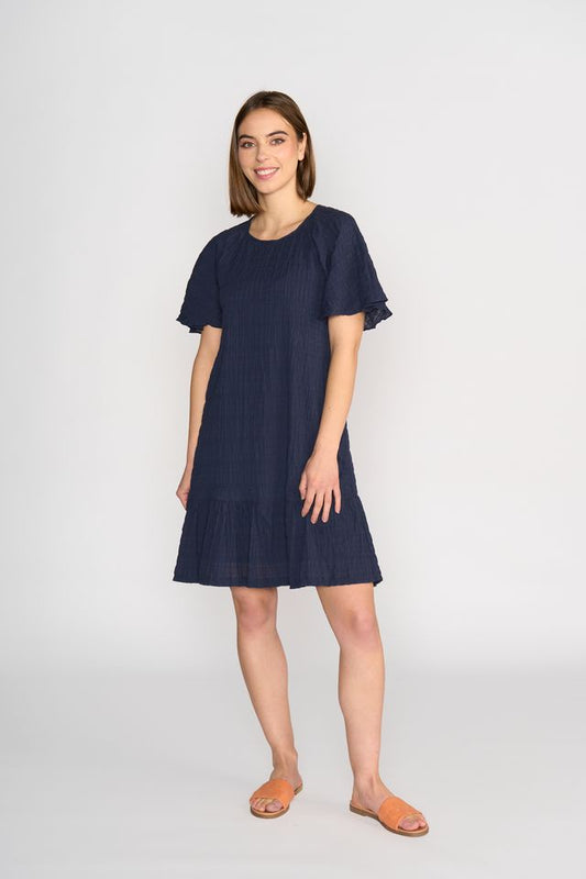 Eclipse Dress Navy Texture