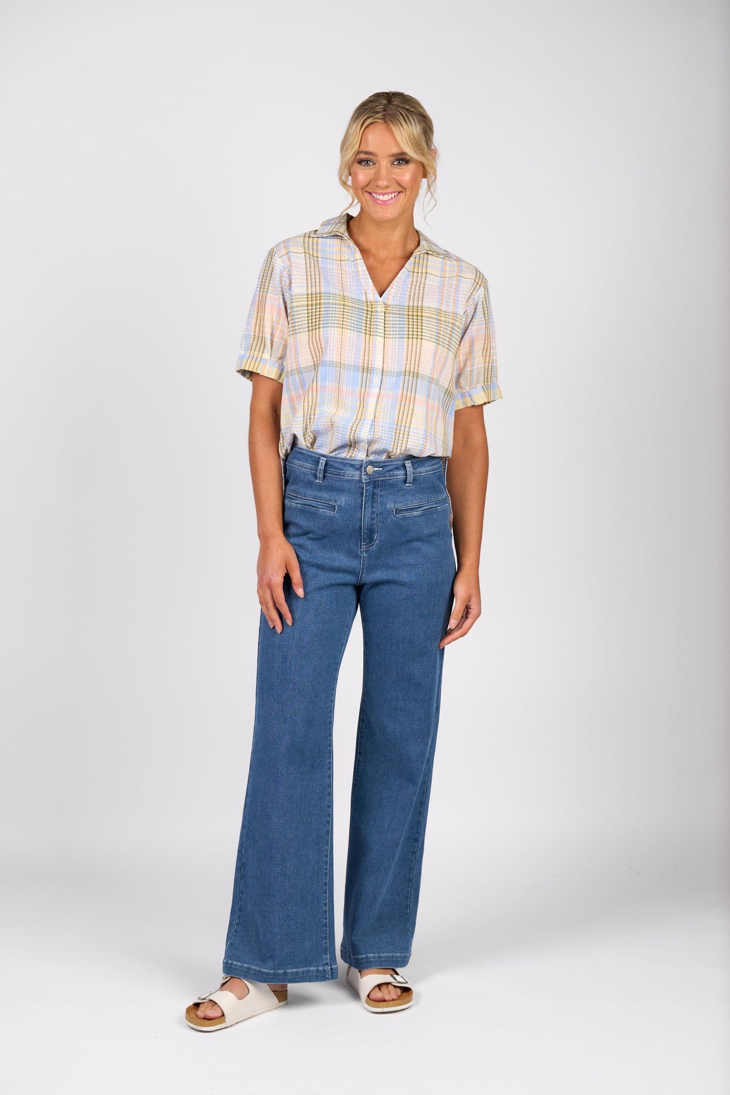 Peace Jean Wide Leg Full Length Blue