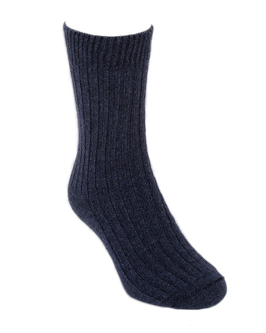 Possum Merino Ribbed Socks Denim