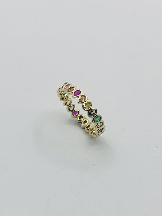 18K French Gold Rainbow Ring14421