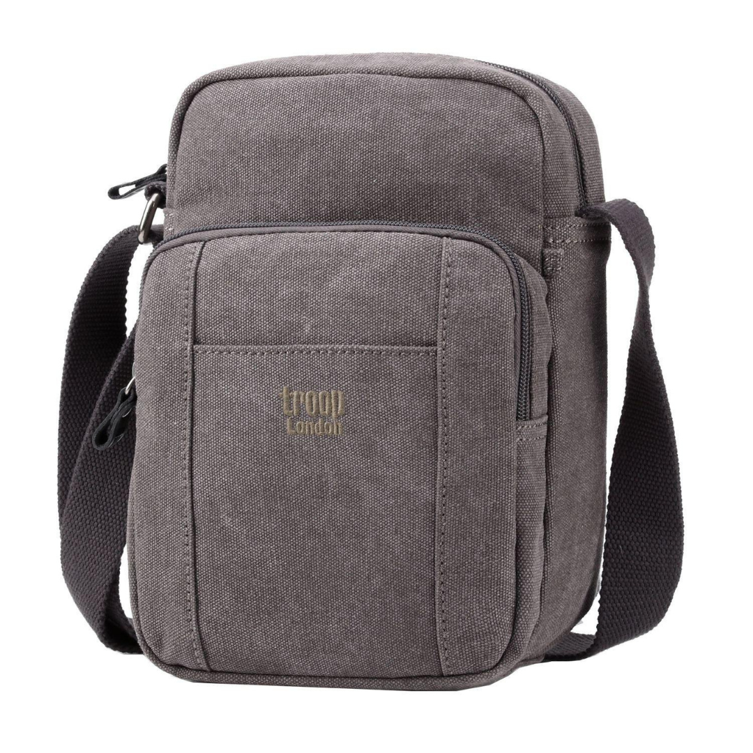 Troop London Classic Zip Top Bag Charcoal
