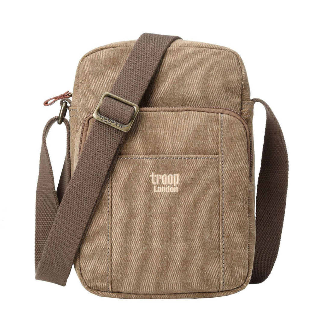 Troop London Classic Zip Top Bag Brown