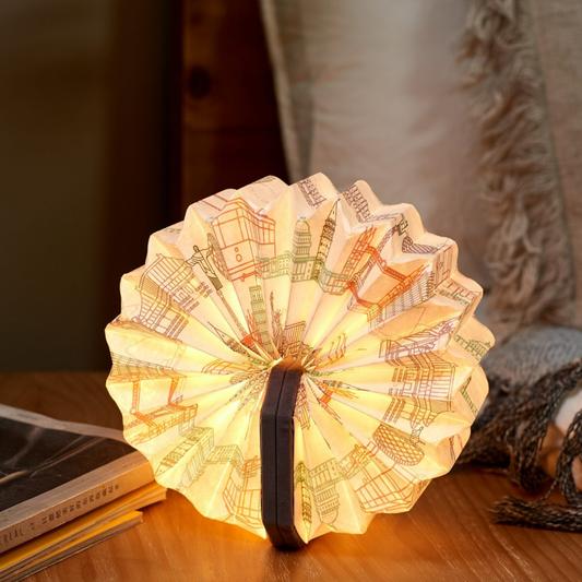 Accordion Light World Landmarks Grey Velvet Cover