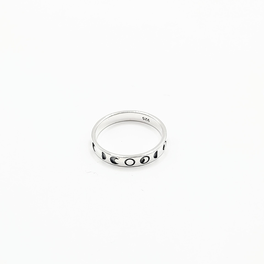 Sterling Silver Phases of the Moon Ring