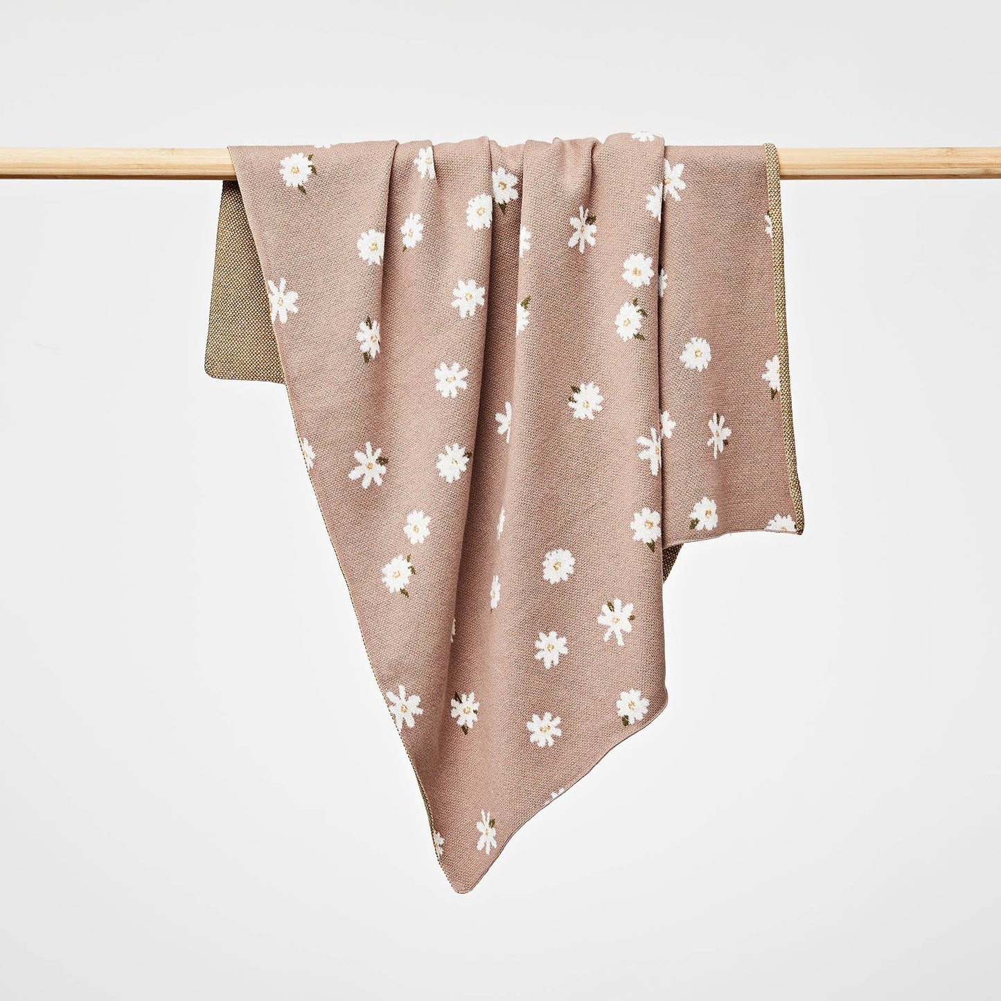 Daisy Blanket in Mushroom Organic Cotton