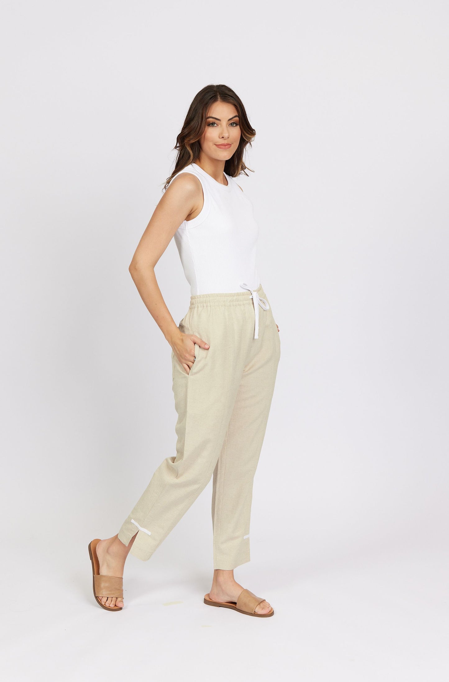 Knewe Checker Pant Ecru/ White