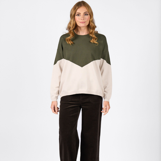 Tanner Sweater-Hunter/Oatmeal