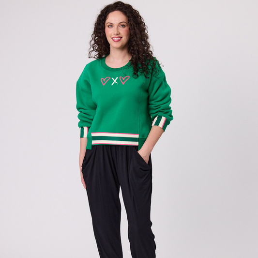 Cali Logo Sweatshirt-Emerald Green