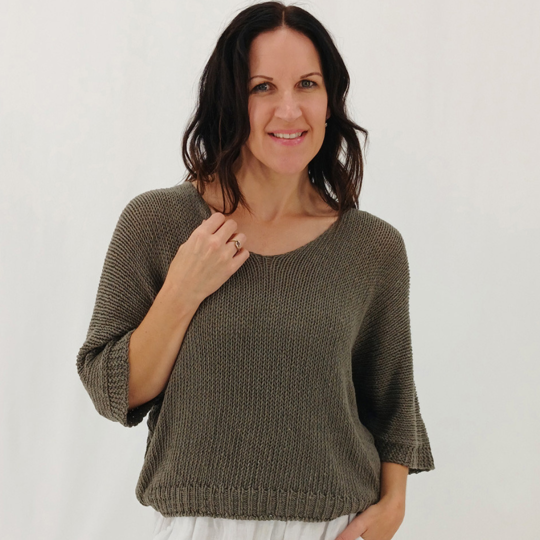 Lidia Cotton Pullover Army