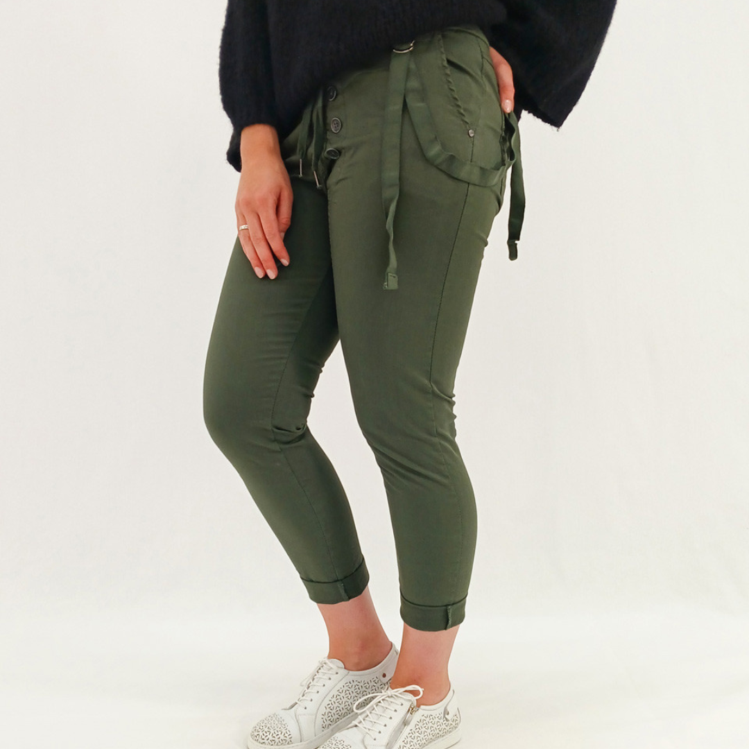 Giana Skinny Fit Cargo Khaki