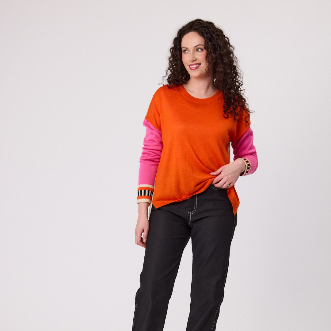 Merino Blend Colour Block Jumper