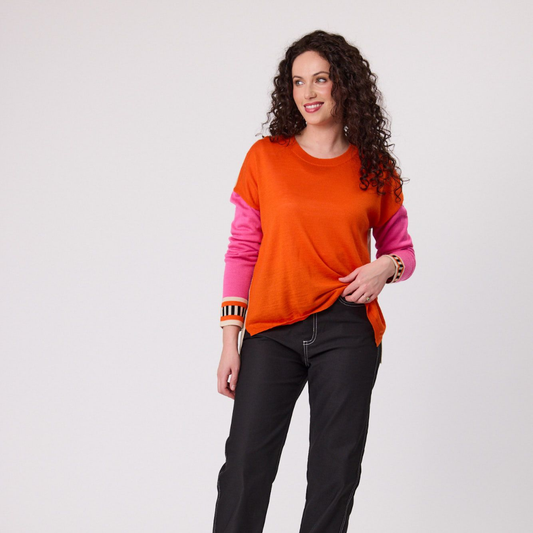Merino Blend Colour Block Jumper