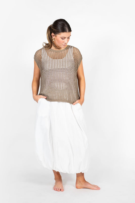 Antler Bubble Skirt-White