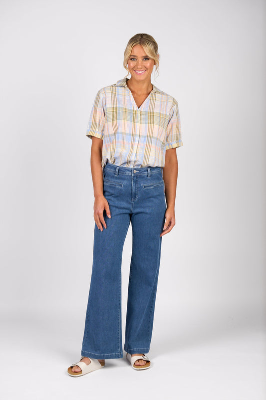 Peace Jean Wide Leg Full Length Blue