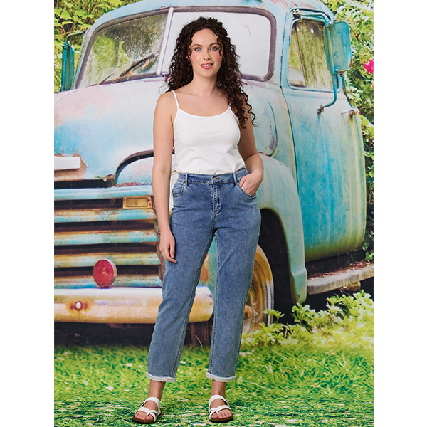 7/8 Demin Jean-Lt Indigo