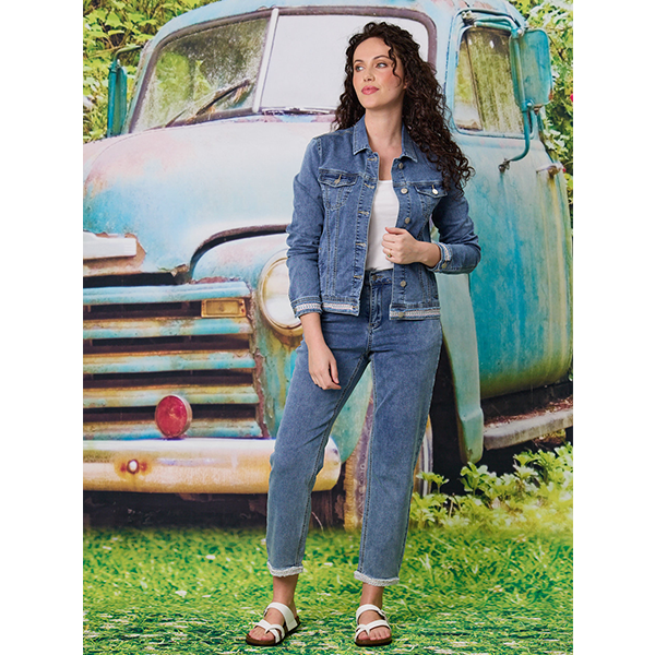 Denim Knit Jacket-Lt Indigo
