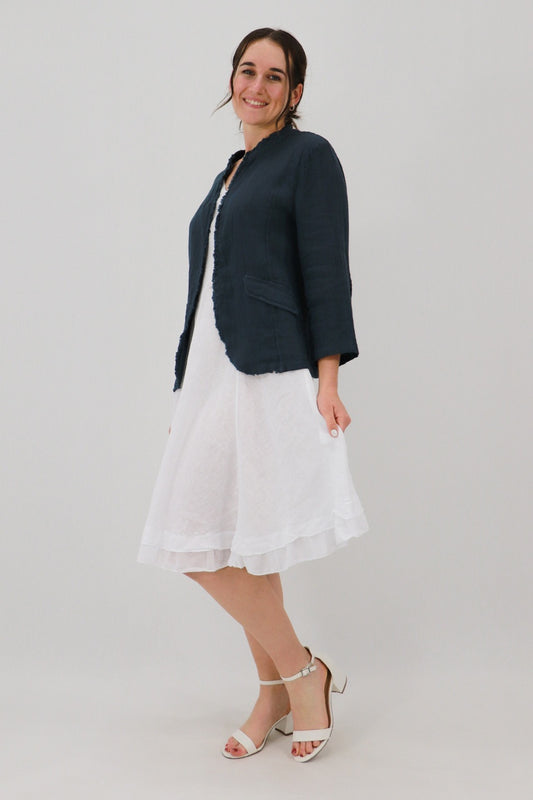 Maya Raw Edge Jacket Dark Slate
