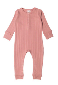 Woolbabe LS Henley Suit-Dusk Marl
