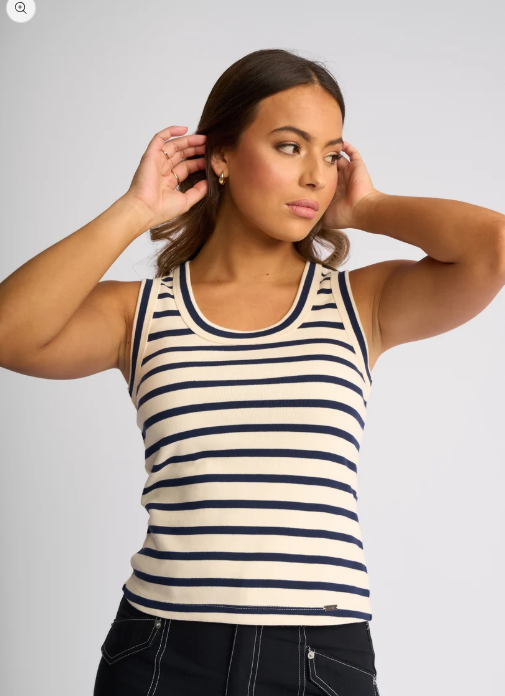 Knewe Riviera Tank - Ecru and Ink