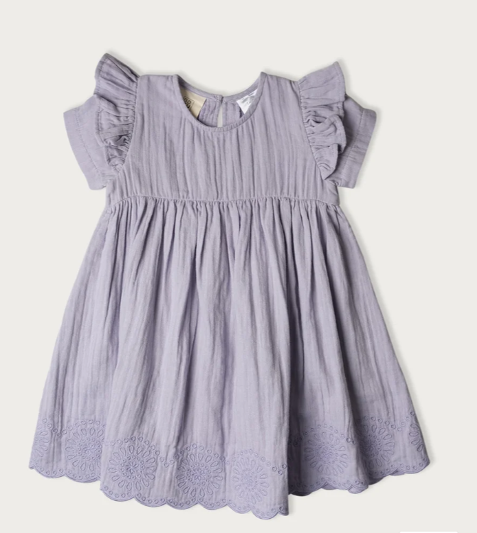 Muslin Charlotte Dress Short Sleeve Mixed Berry