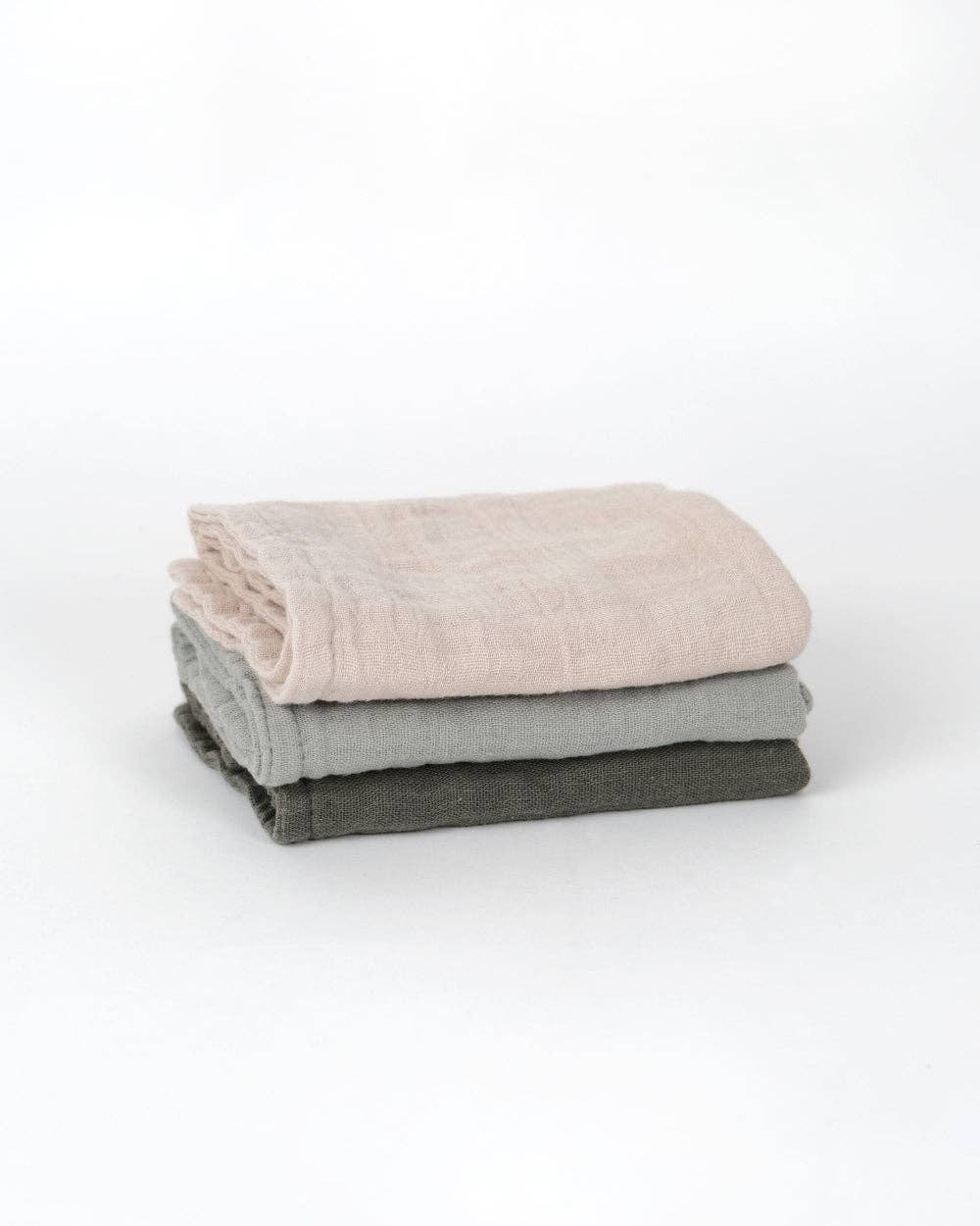 Muslin Wash Cloths (3 Pack) - Moss, Sage & Oat