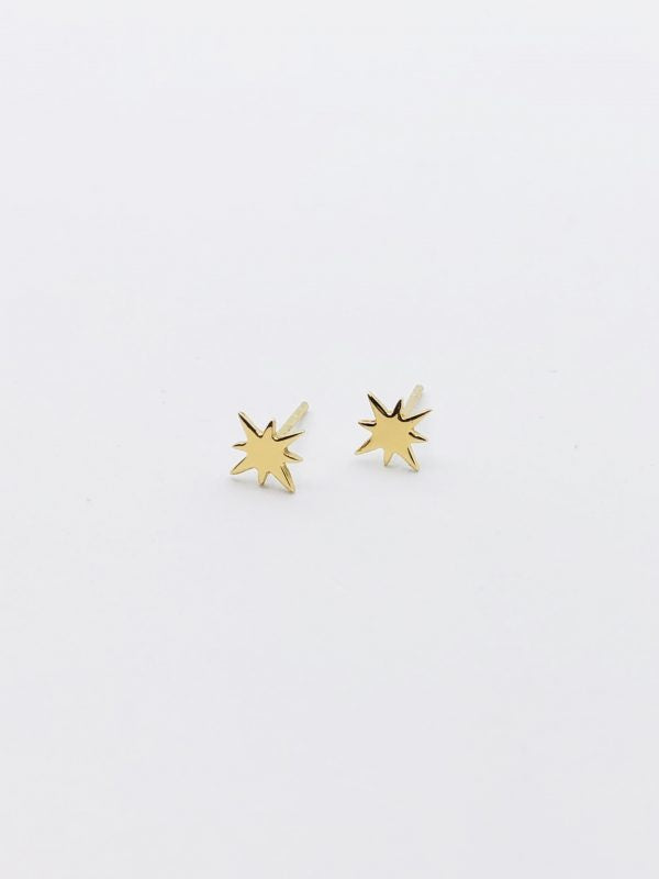 9 CT Gold Earrings - North Star Stud