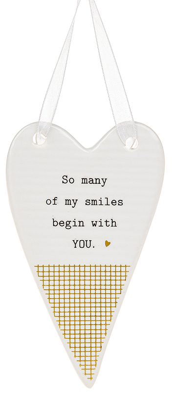 Ceramic Heart Plaque - So Many Smiles
