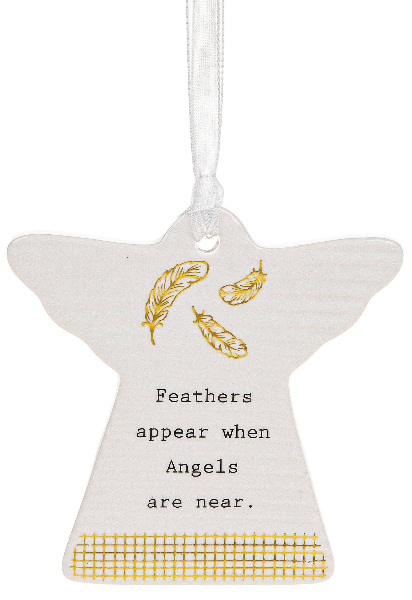 Ceramic Angel Plaque - Angels Appear Feathers