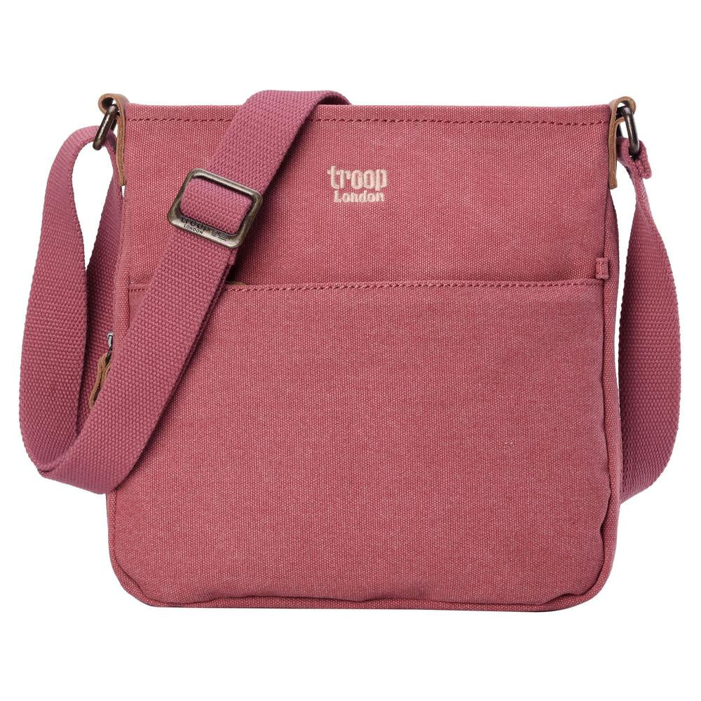 Troop London Classic Small Zip Top Shoulder Bag  Pink
