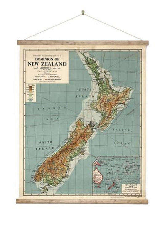 NZ Dominion Map Wall Chart