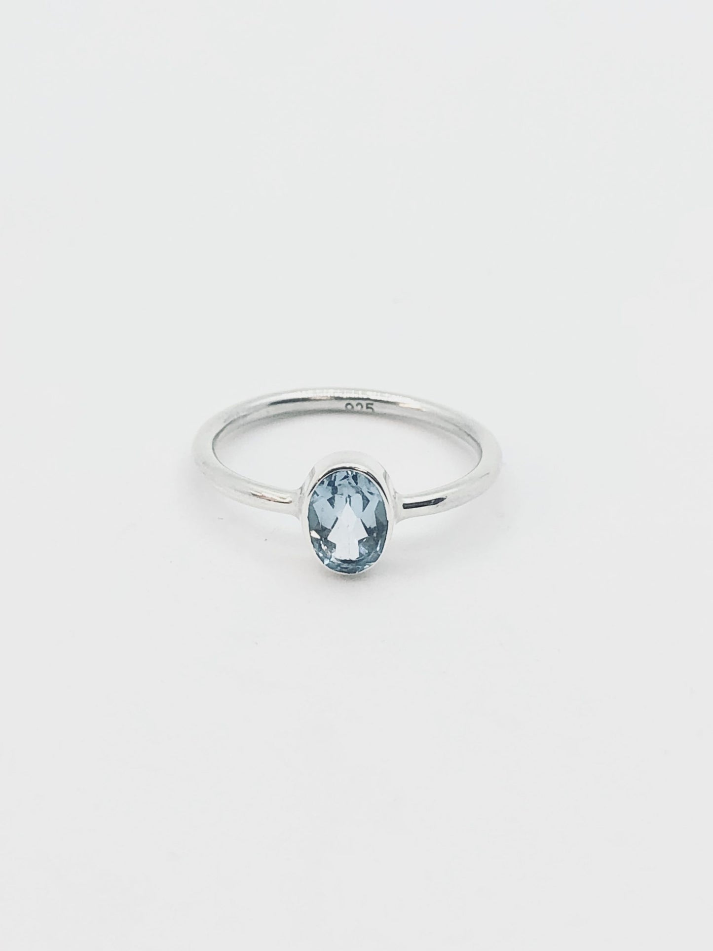 Sterling Silver Blue Topaz Ring - Small