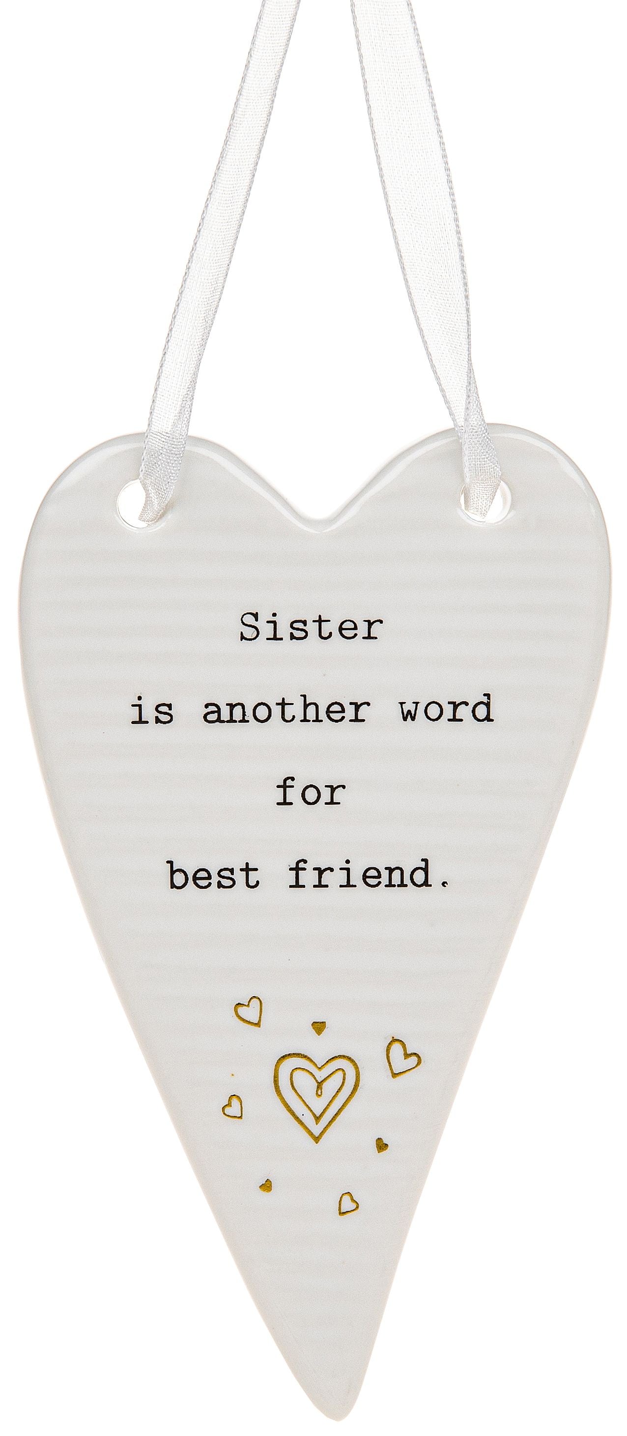 Ceramic Heart Plaque - Sister is Best Friend