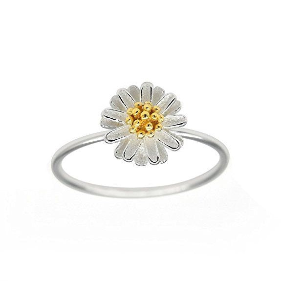 Daisy Ring - SS with Rose Gold Centre