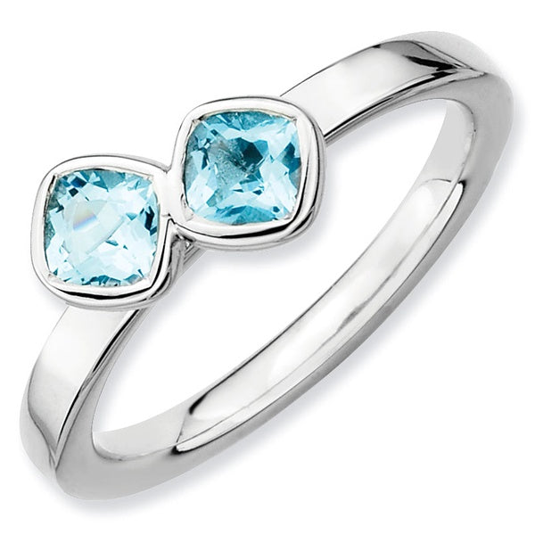 Topaz Double Ring - SS - 8