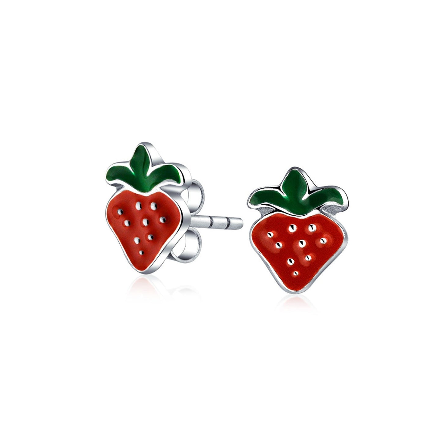 Sterling Silver Earrings - Strawberry Studs
