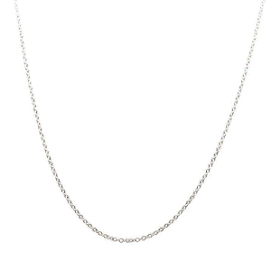 Sterling Silver Fine Chain with Double Circle Pendant