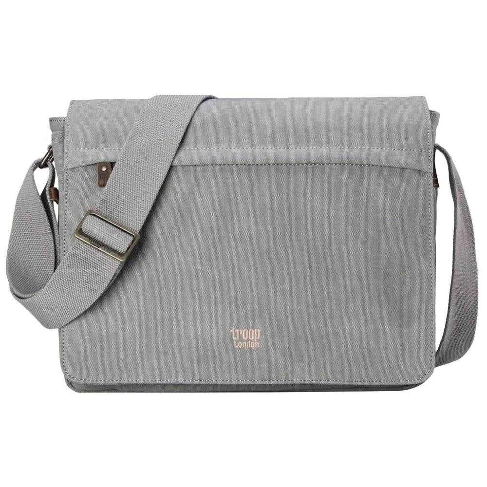 Ash Grey Classic Flap Front Messenger Bag Large