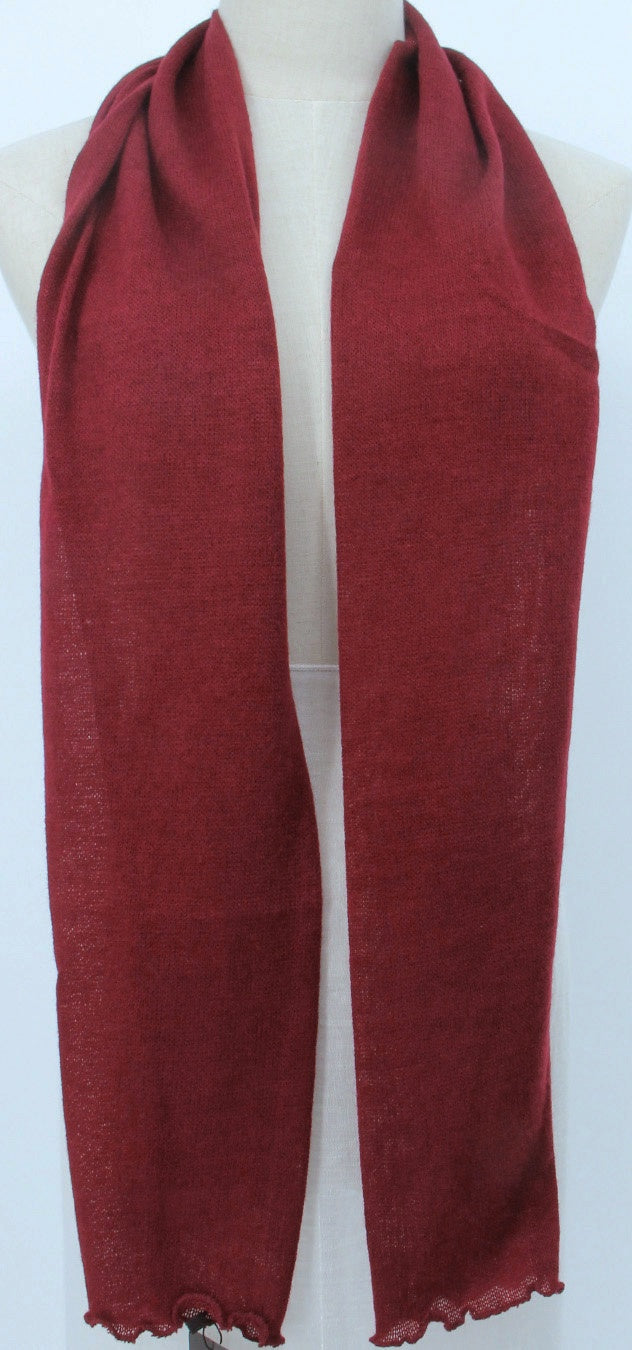 Thin Knit Scarf Dark Red