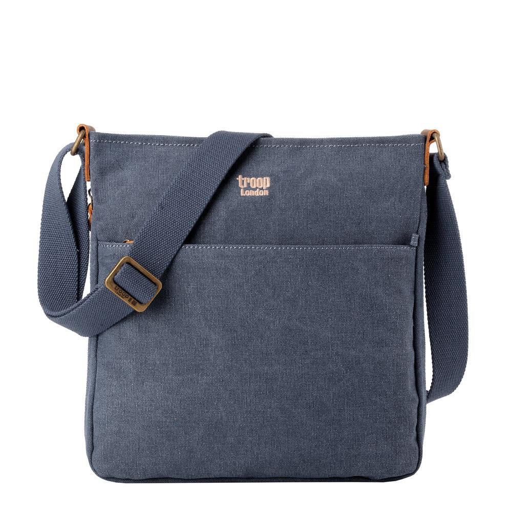 Classic Zip Shoulder Bag -  Blue