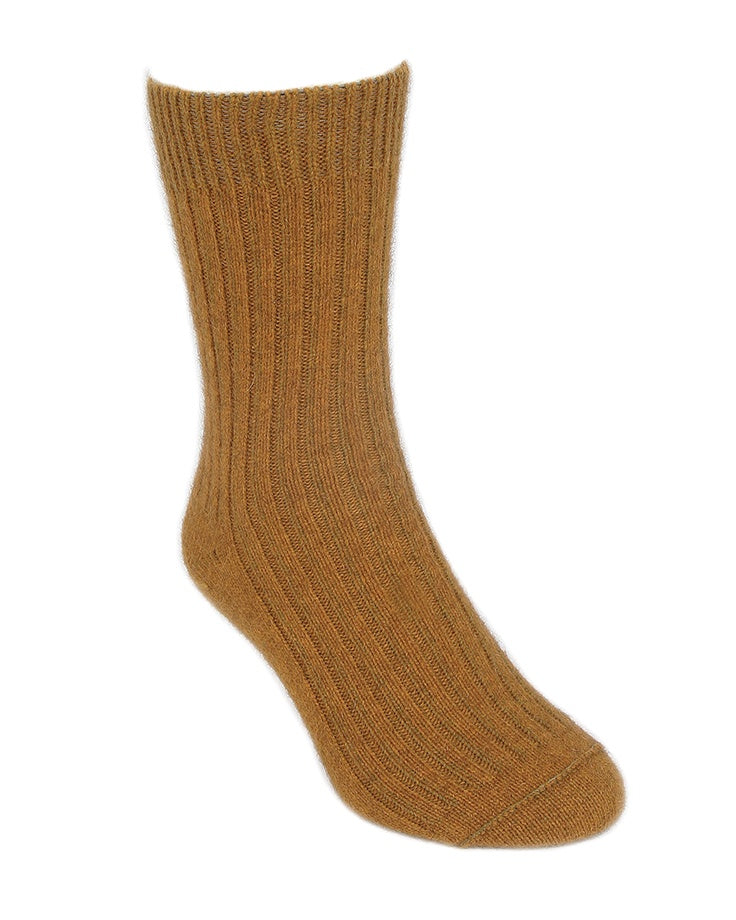 Possum Merino Ribbed Socks Gold