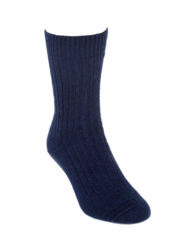 Possum Merino Ribbed Socks Midnight Navy