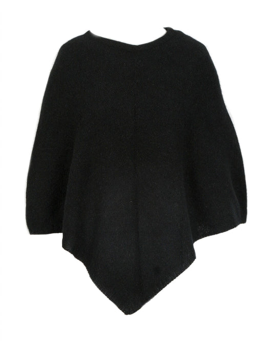 Possum and Merino Poncho Black