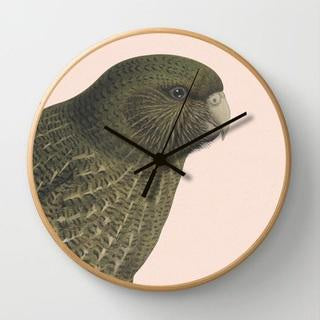 NZ Wooden Frame Clock - Kakapo