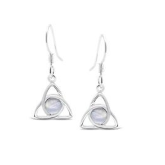 Triquetra Moonstone Sterling Silver Earrings