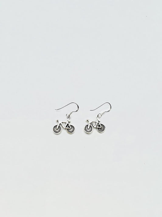 Sterling Silver Bicycle Hook Earrings