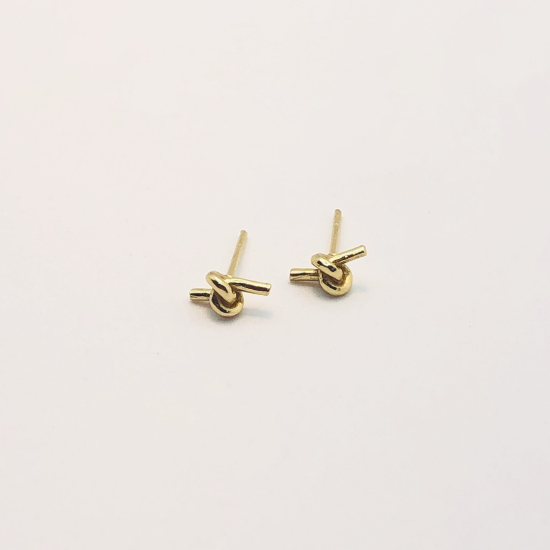 9 CT Gold Earrings Simple Knot