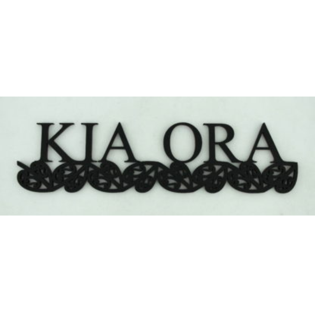 Word Art Kia Ora Black