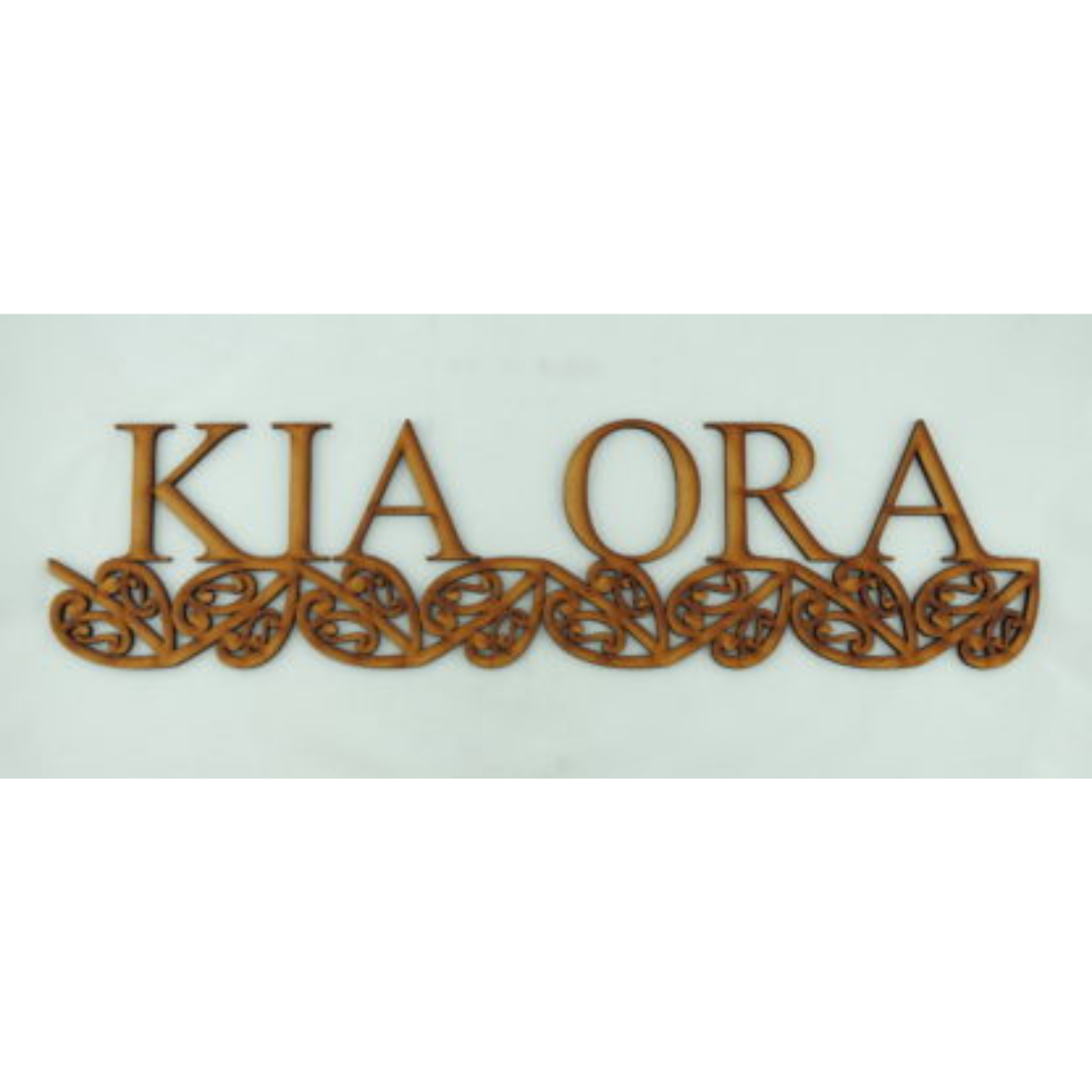 Word Art Kia Ora Wood